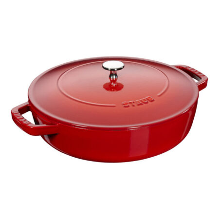 Bräter mit Chistera Drop-Structure 28 cm, rund, rot, Gusseisen STAUB